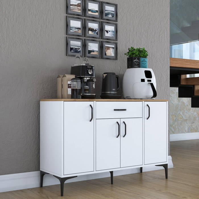 Hanah Home Gabinete Multipropósito Blanco y Nuez